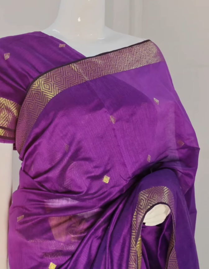 Cotton Handloom Maheshwari Silk Saree