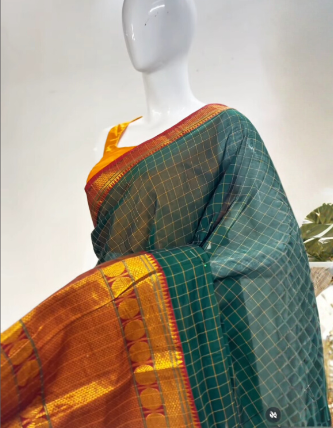 Narayanpeth Checks saree